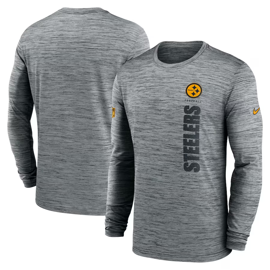 Men Pittsburgh Steelers grey 2024 Nike NFL long sleeve t shirts